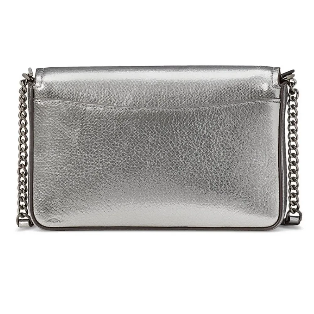 Kate Spade Chic New York Metallic Leather Flap Chain purse NWT Snap closure